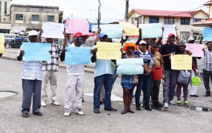 Ejected from Stabroek Market Square… 112 hire car operators protest City Council action