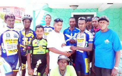 Balram Narine wins Flying Ace Cycle Club 40 miler in Berbice 