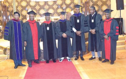 Kaieteur News Publisher Glenn Lall conferred with Honorary Doctorate