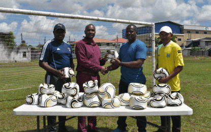 GFF-Kool Kidz Grassroots Programme… GFF presents footballs to member associations