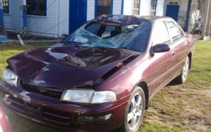 Speeding car slams into taxi driver