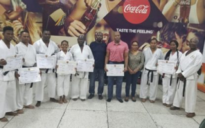 Seven Guyanese Caribbean Karate Federation members get black belts