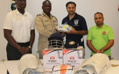 Guyana Police receives cricket gear form NY Police