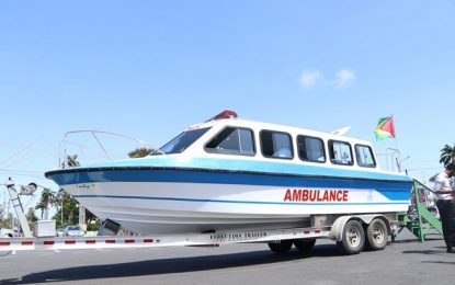 New water ambulance for Kwakwani  ─ contract awarded for supply and delivery