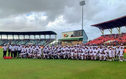 Over 100 students perform at annual Windies Kiddy Cricket Display during the 1nd ODI