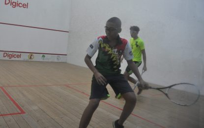 Shomari Wiltshire displays class in Thursday action at Farfan & Mendes Squash tourney