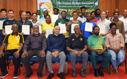 Archery Guyana part of GOA Olympic Solidarity Admin Course