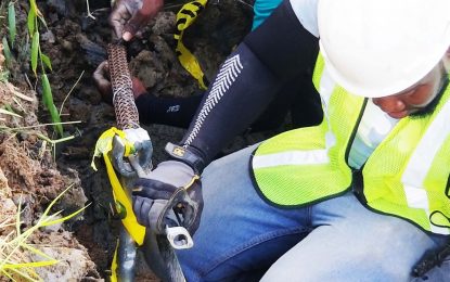 GTT replaces damaged cable in Demerara River