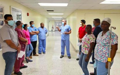 Frontline healthcare workers saluted during Labour Day observance