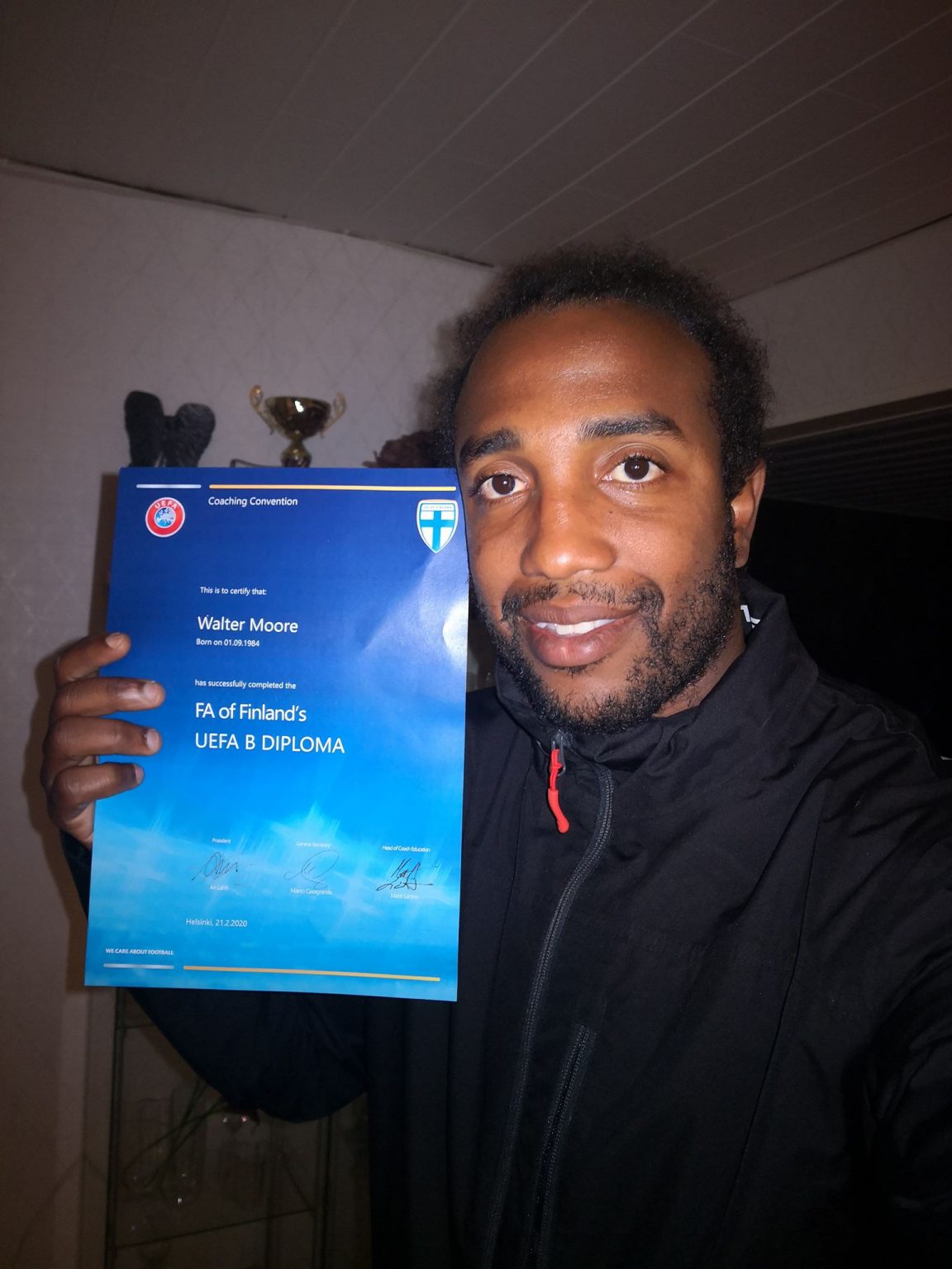 #Guyanese Walter ‘Boyd’ Moore Is Now A UEFA ‘B’ License Coach