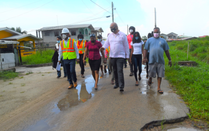 Minister Edghill engages residents of Diamond about road infrastructure