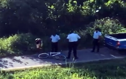 Cops, caught on camera trying to abandon pedal cyclist, under close arrest