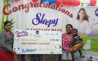 Sleepy Sanitary Pads Congratulates its fourth $100,000 Winner!