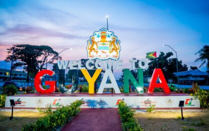 $25 M “Welcome to Guyana” sign erected at CJIA