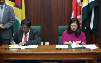 Guyana, Canada sign MOU for cooperation on procurement of goods