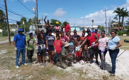 Director of Sports Ninvalle spearheads clean up exercise in West Ruimveldt playfield area