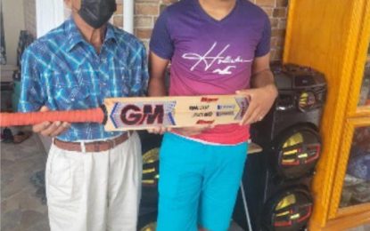 Fourteen year old benefits from “Cricket Gear for young and promising cricketers in Guyana”