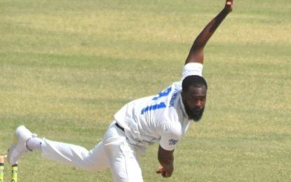 Jordan, Chase each take three wickets but South Africa XI lead Windies by 34 runs