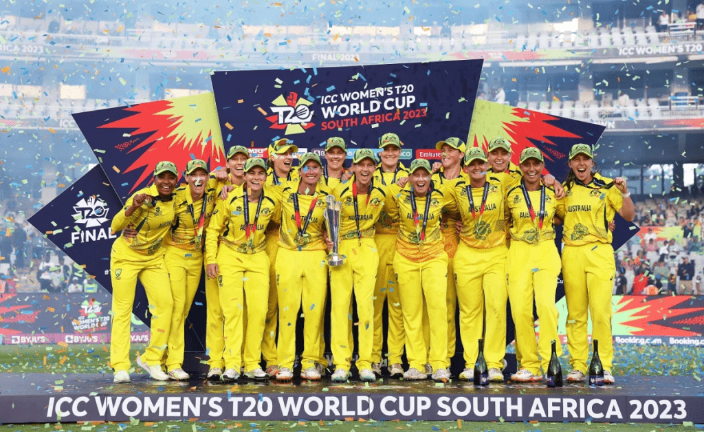 Australia won their sixth T20 World Cup title. (ICC via Getty Images)