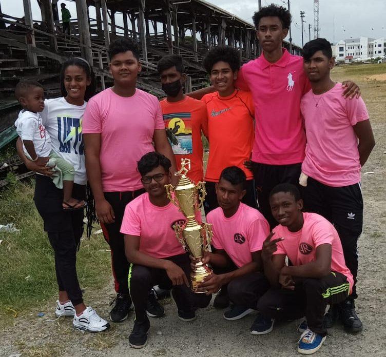 Diamond Secondary School posing with the championship trophy.