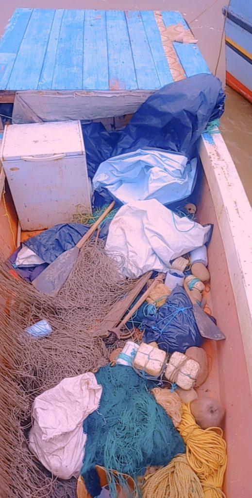 Recovered Fiberglass boat