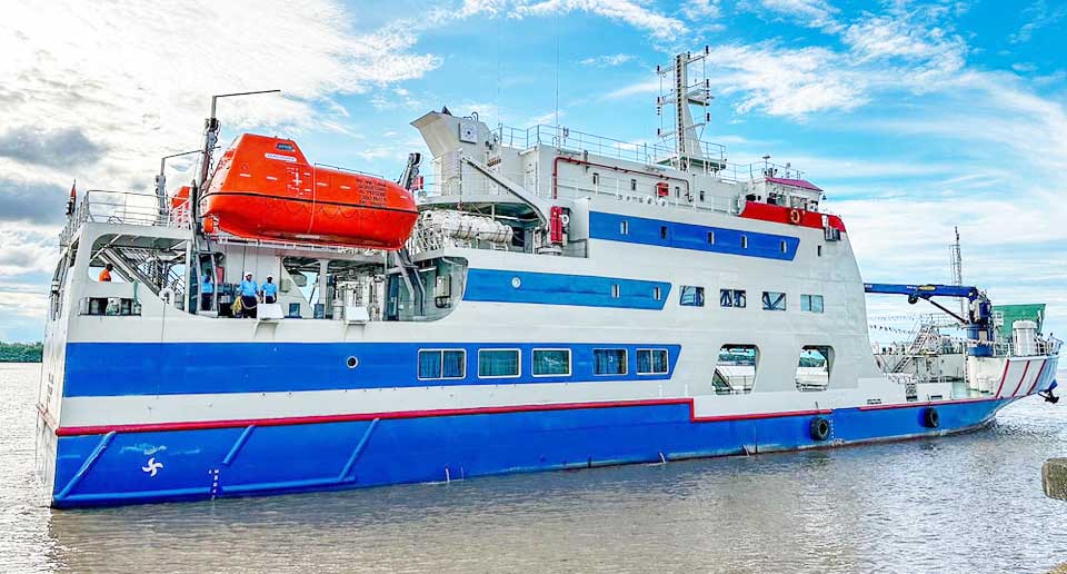 The MV Ma Lisha docked at the GuySuCo terminal