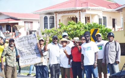 Man 83, woman 68, join Ray Daggers on day 7 of walk against “barefaced” Exxon Contract