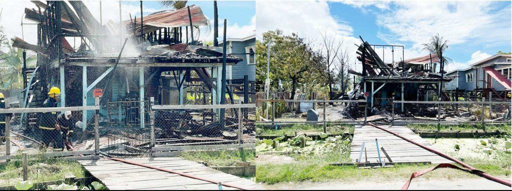 The rubble of the house after the fire on Graham Street, Plaisance (Rawle Toney Photos)