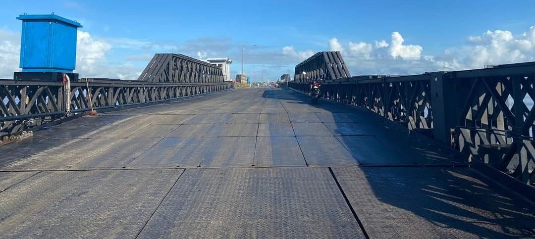 The new $1.2 billion Span Nine which was installed at the Demerara Harbour Bridge.