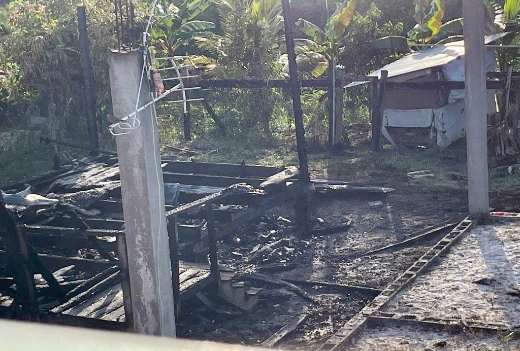 The remains of the gutted home.