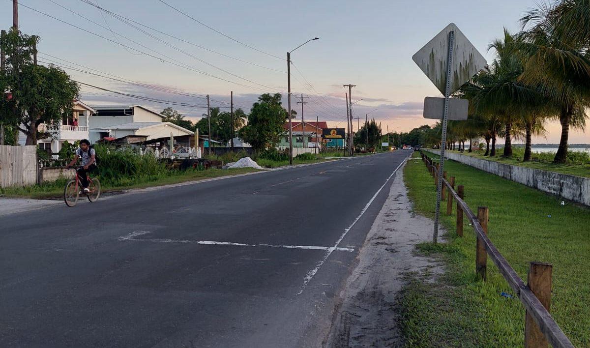 Some sections of the East Bank of Demerara public road