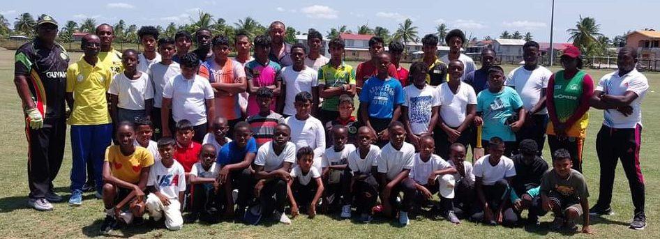 Participants of the West Berbice Clinic poses with Coaches and BCB officials.