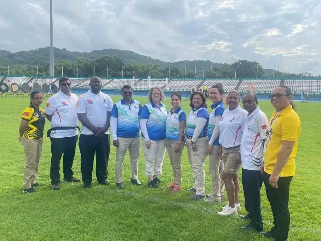 Nicholas Hing (right) and Robert Singh (2nd left) among the participants of the World Archery Americas Continental Judges Seminar.