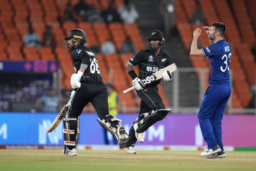 Devon Conway and Rachin Ravindra run between the wickets.  (Getty Images)