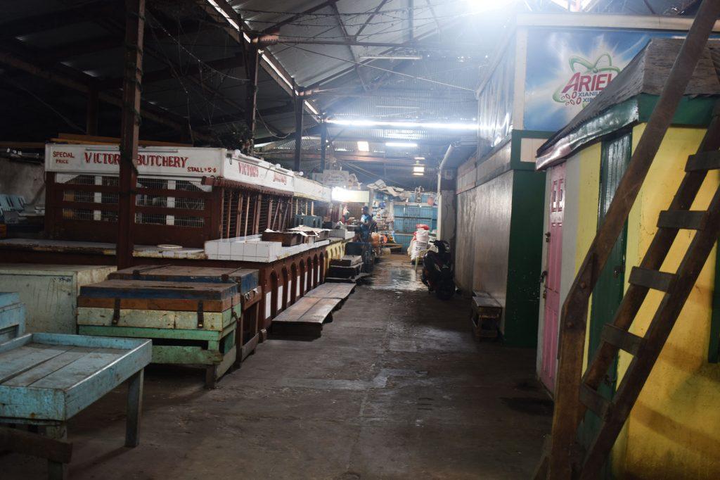 Most stalls in the La Penitence Market were closed for business