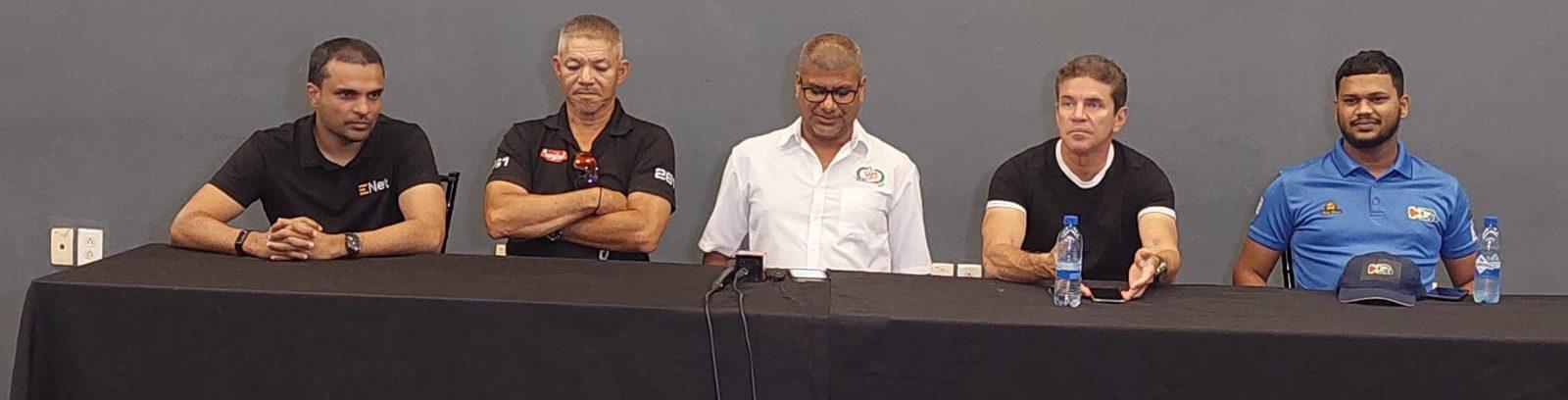 Executives of the Guyana Motor Racing and Sport Club during a press briefing held on Wednesday evening.