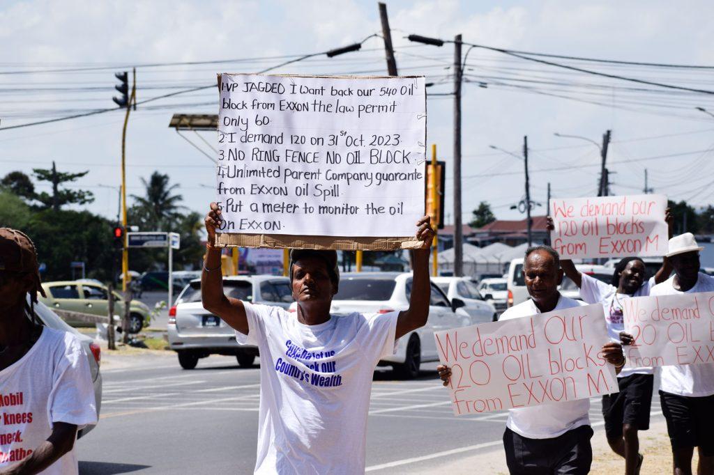 Protestors in front of the President’s office