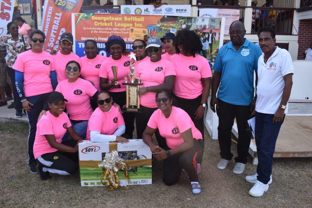 The jubilant 4R Lioness team strike a pose with their prizes.