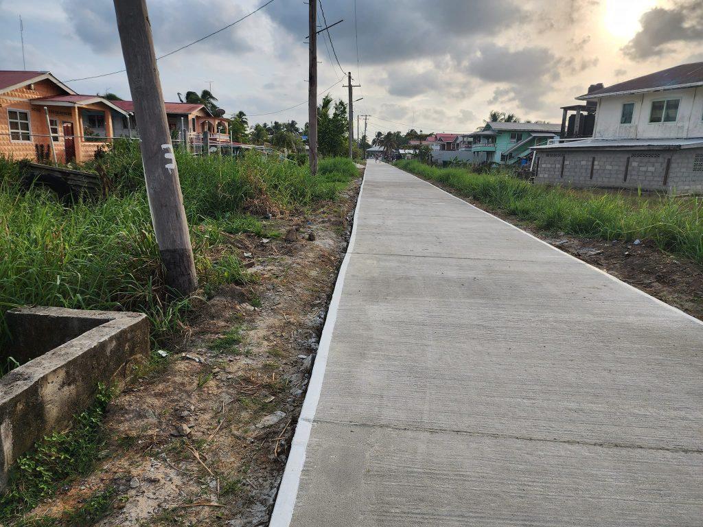 The roadway at Second Cross Street, New Charity Housing Scheme that was upgraded.