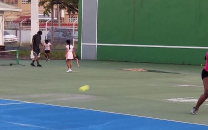 America Tennis player Vickery tees off camp at National Racquet Center