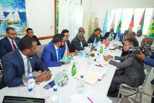 President, Dr. Mohamed Irfaan Ali during his meeting with CARICOM leaders.