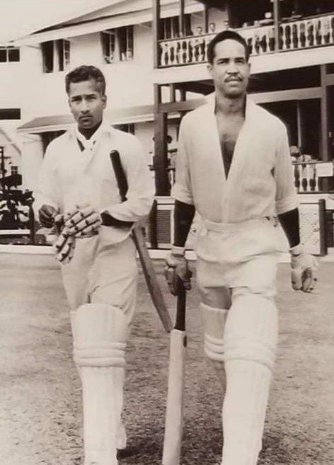 Rohan Kanhai & Sir Garfield Sobers circa 1968 at Bourda Cricket Ground, Georgetown, Guyana.