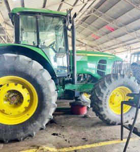 A tractor at the Rose Hall Estate. Workers at the estate complained that parts are being stripped from older machines to fix the new ones