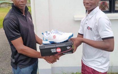 Cricket Equipment Guyana provides cricket shoes for young cricketer through Project “Cricket Gear for young and promising cricketers in Guyana”