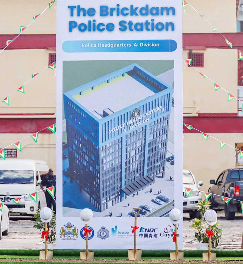 An artist impression of what the new US$28 million Brickdam Police Station will look like when completed.