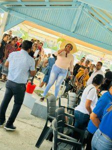 GTU’s General Secretary, Coretta McDonald addressing the teachers in Essequibo