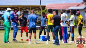 Sir Curtly Ambrose sharing his knowledge to fast-bowlers at Albion (Photo: Brandon Corlette)