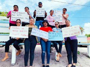 Teachers at Orealla joined the protest action