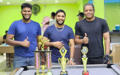 Kamil Hussain stars in Sunil and Son 8-ball Pools competition at Mahaica