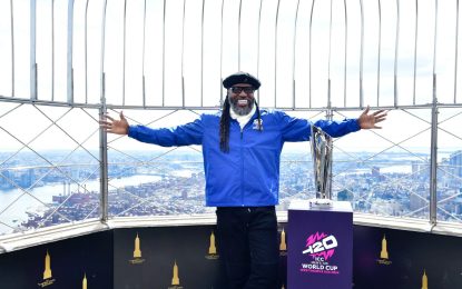 Chris Gayle lights up New York’s Empire State Building to launch ‘Out Of This World’ ICC Men’s T20 World Cup 2024 trophy tour 